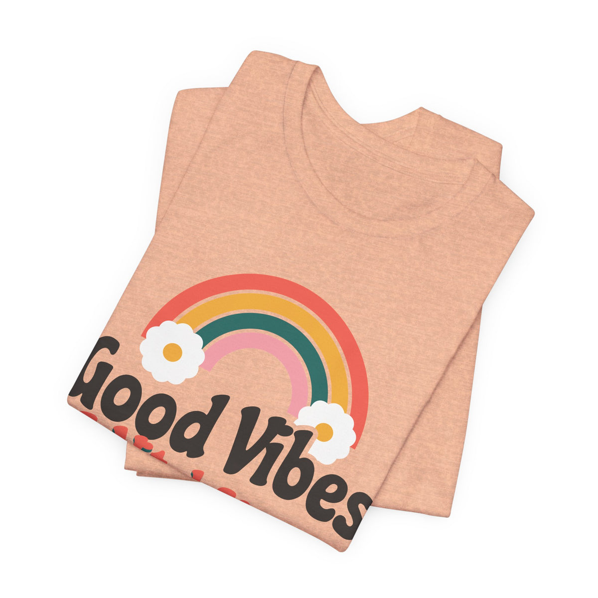 Good Vibes and Vital Signs Retro Rainbow Nurse Tee