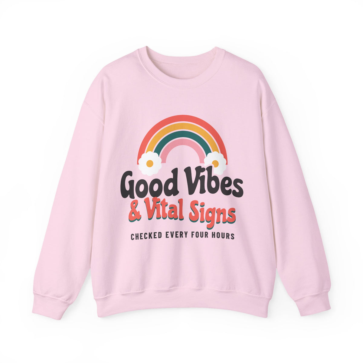 Good Vibes and Vital Signs Retro Nurse Crewneck Sweatshirt