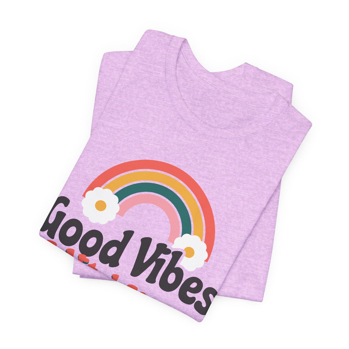Good Vibes and Vital Signs Retro Rainbow Nurse Tee