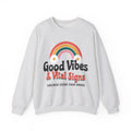 Good Vibes and Vital Signs Retro Nurse Crewneck Sweatshirt