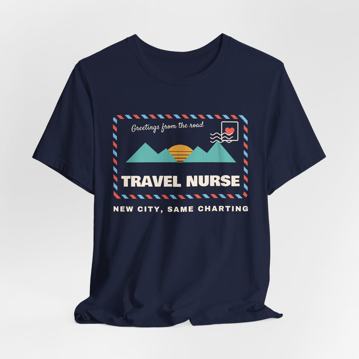 Travel Nurse Retro Postcard Tee