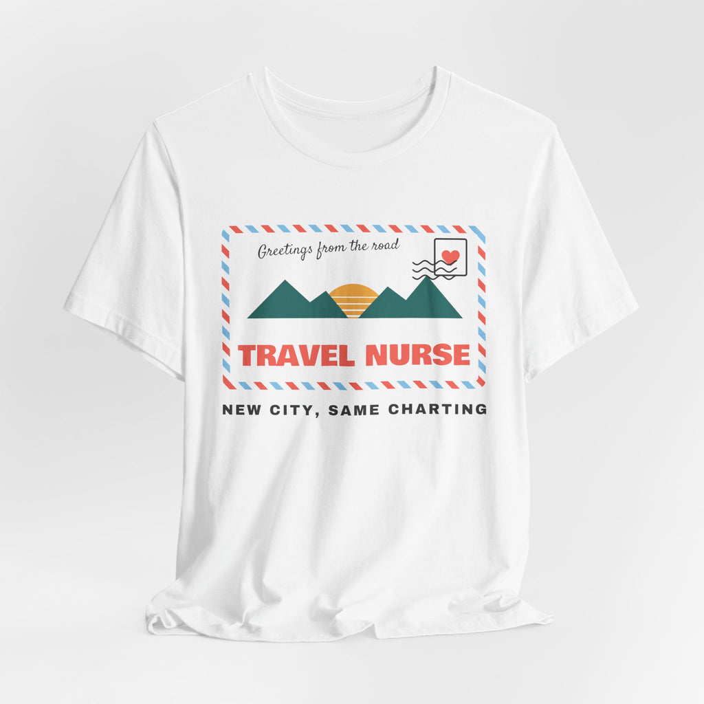 Travel Nurse Retro Postcard Tee