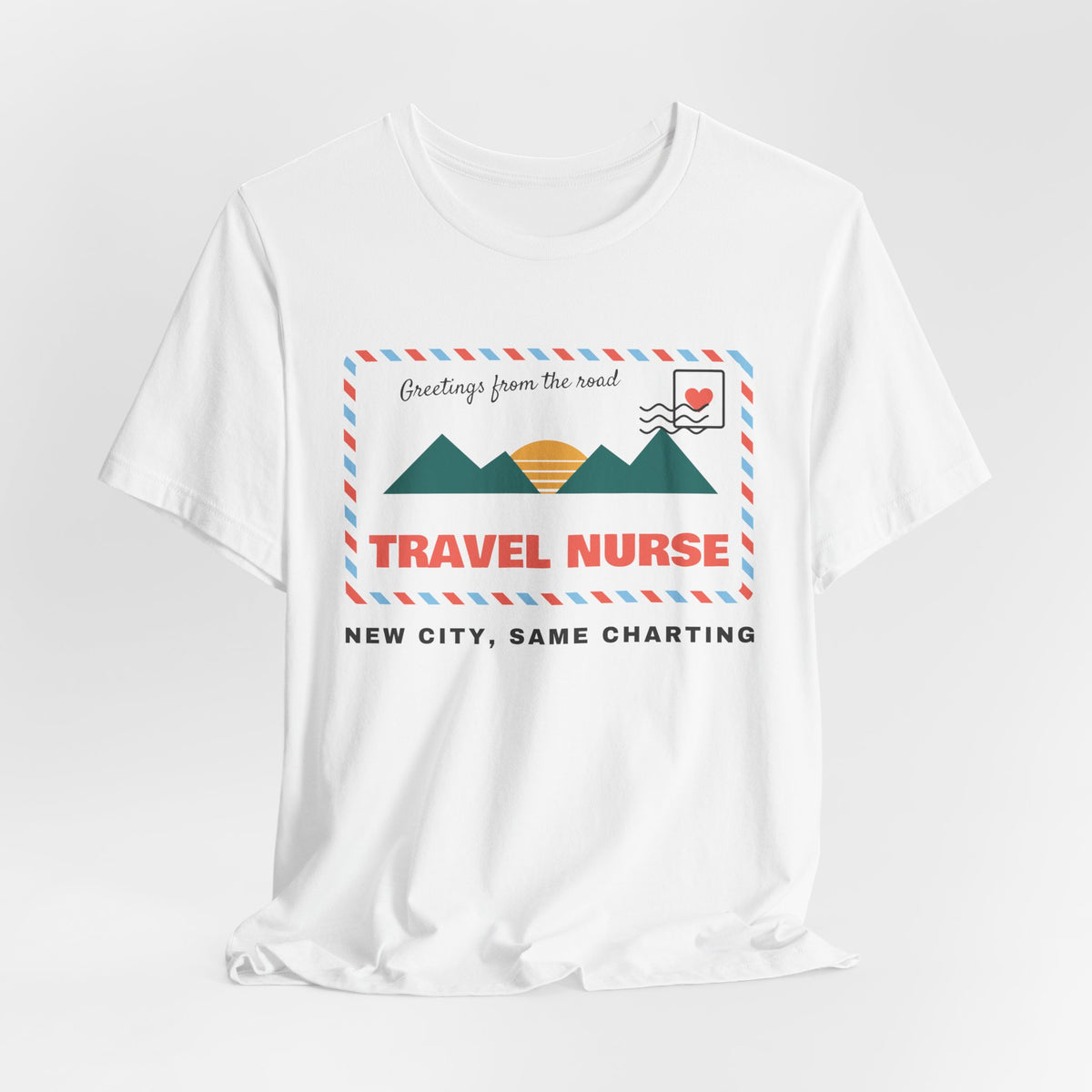 Travel Nurse Retro Postcard Tee