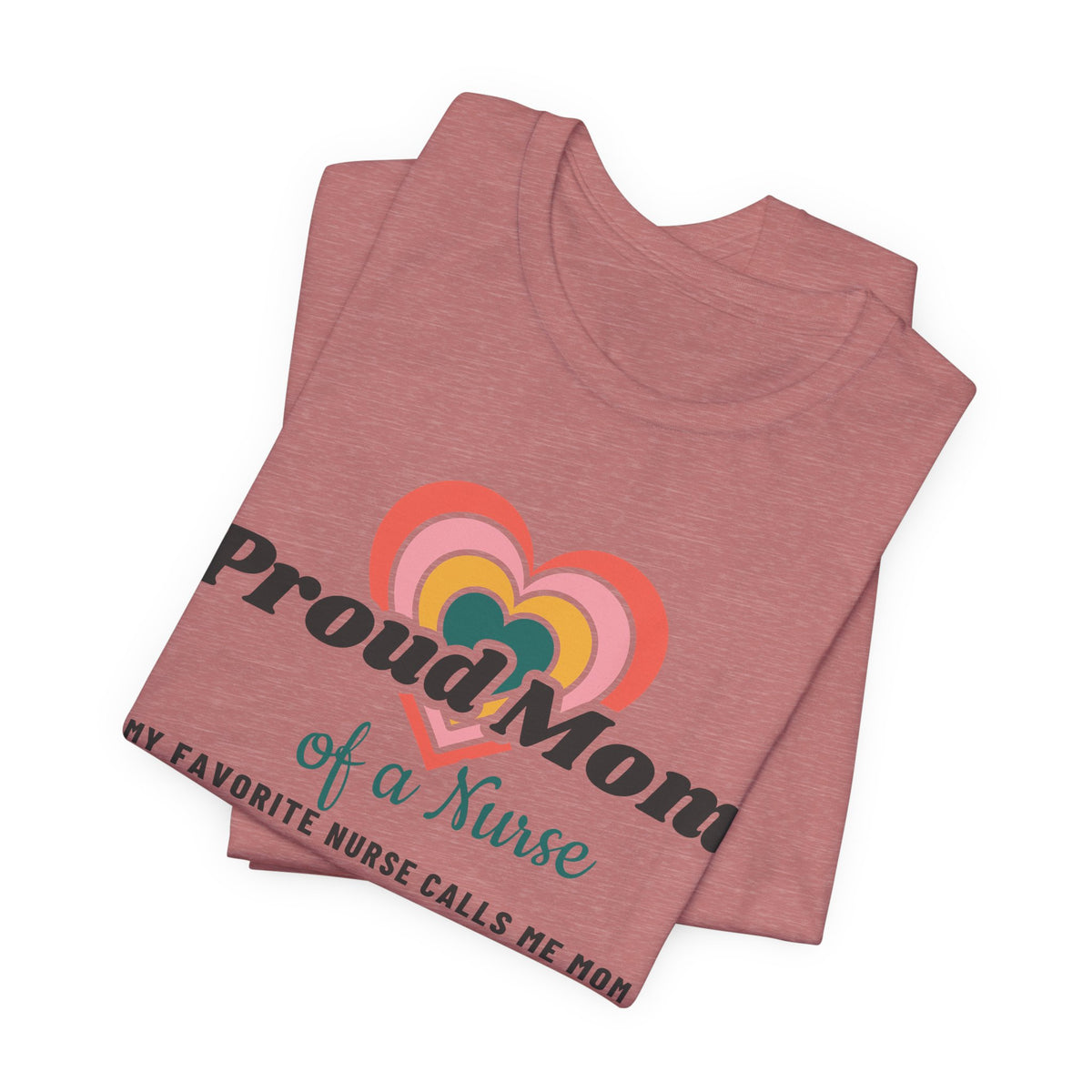 Proud Mom of a Nurse Retro Hearts Tee