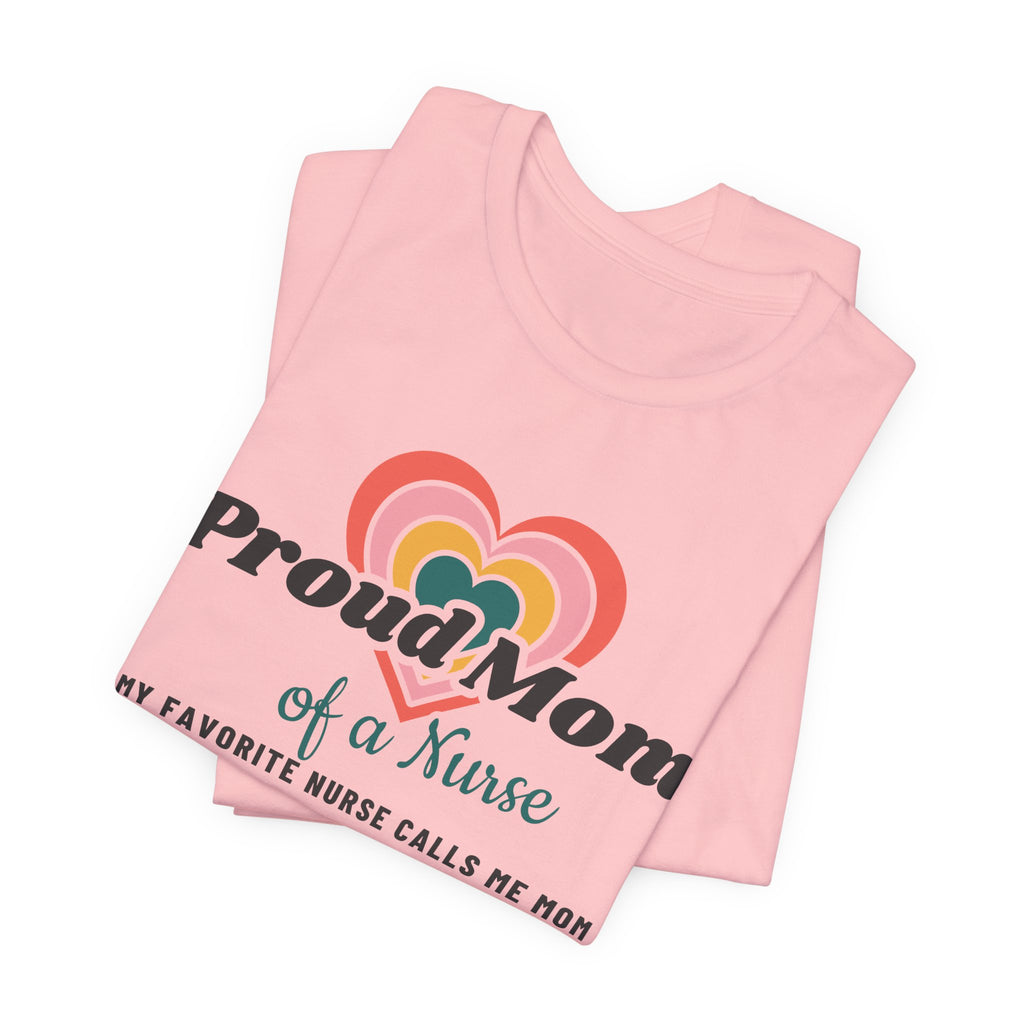 Proud Mom of a Nurse Retro Hearts Tee