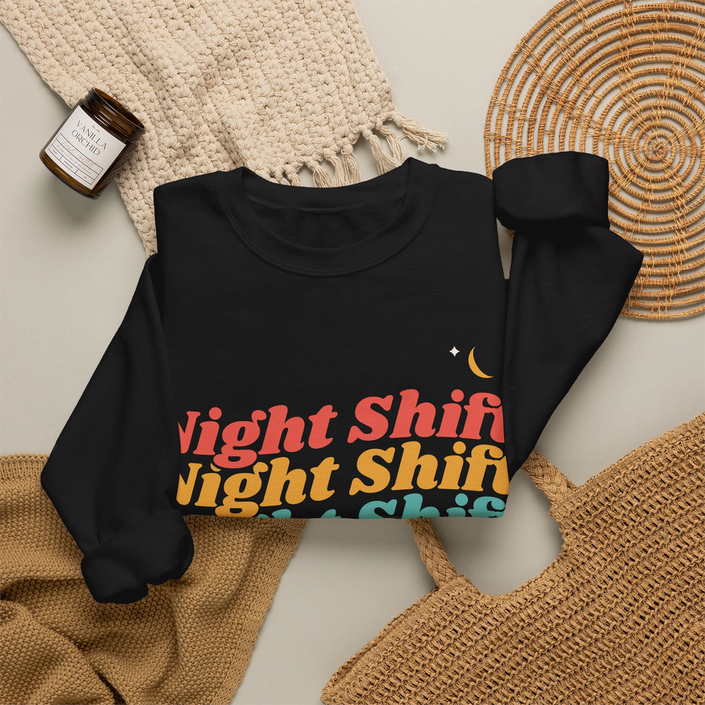 Night Shift Nurse Retro Crewneck Sweatshirt
