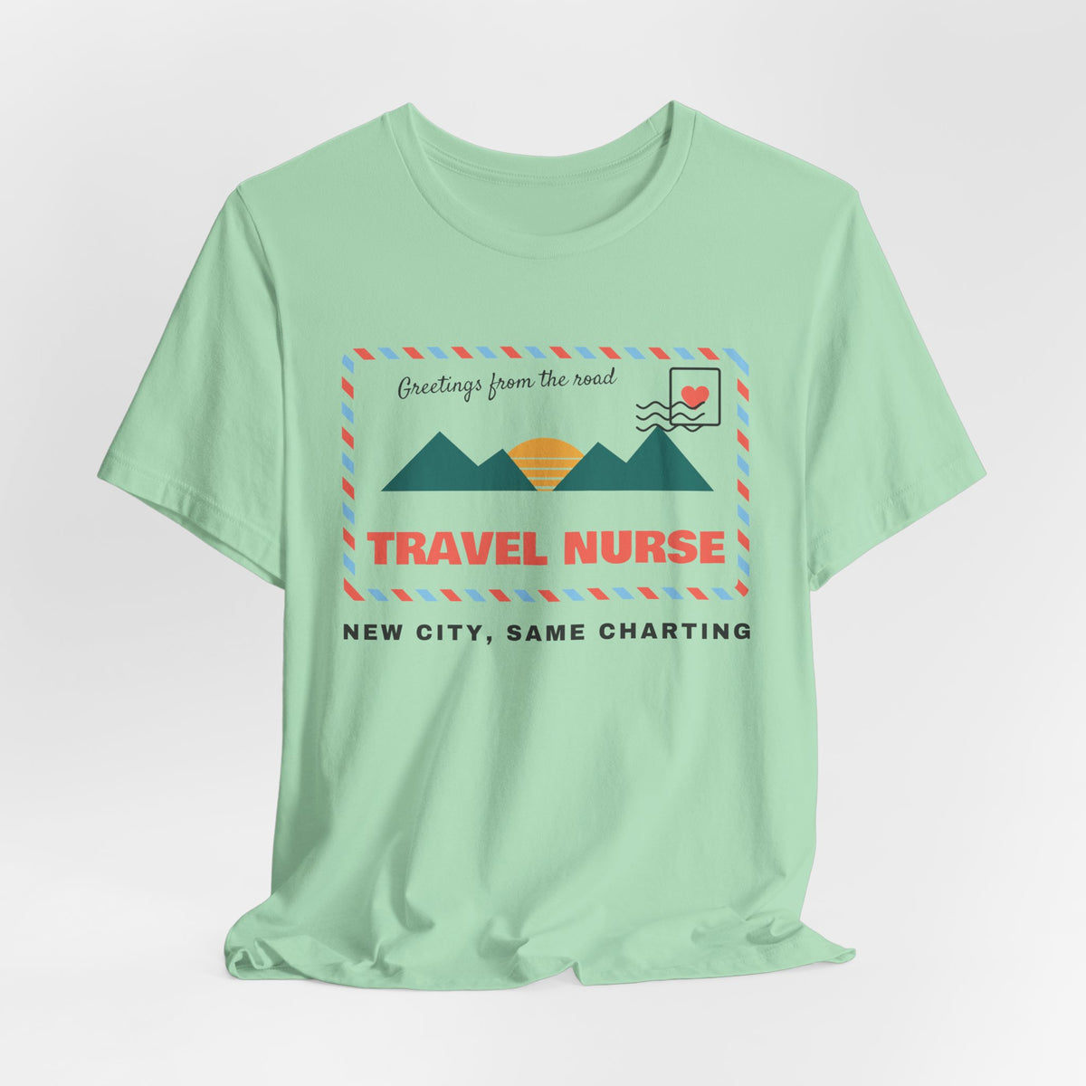 Travel Nurse Retro Postcard Tee