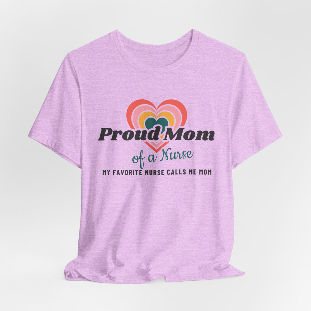 Proud Mom of a Nurse Retro Hearts Tee