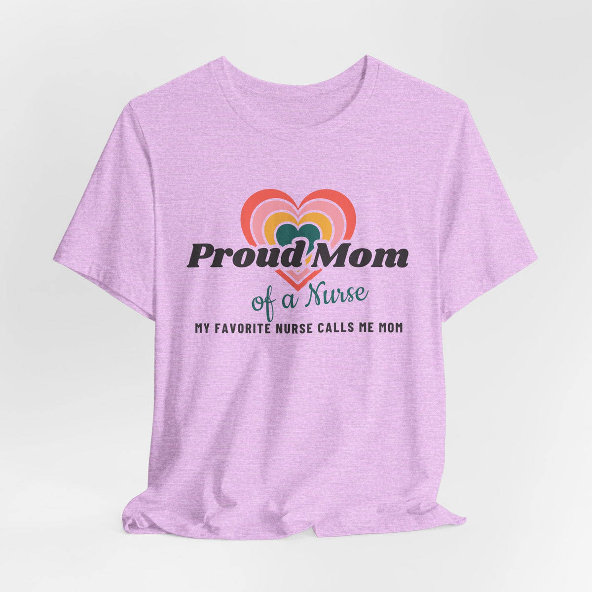 Proud Mom of a Nurse Retro Hearts Tee