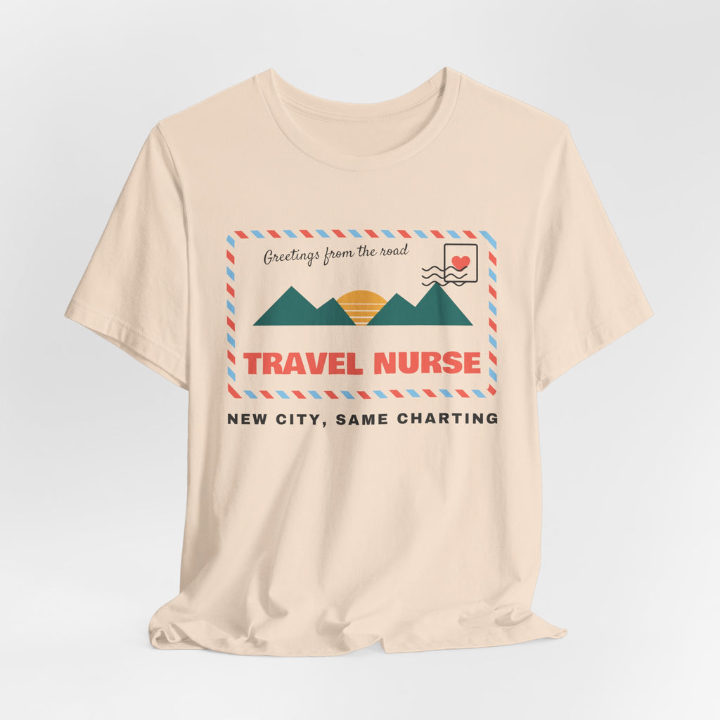 Travel Nurse Retro Postcard Tee