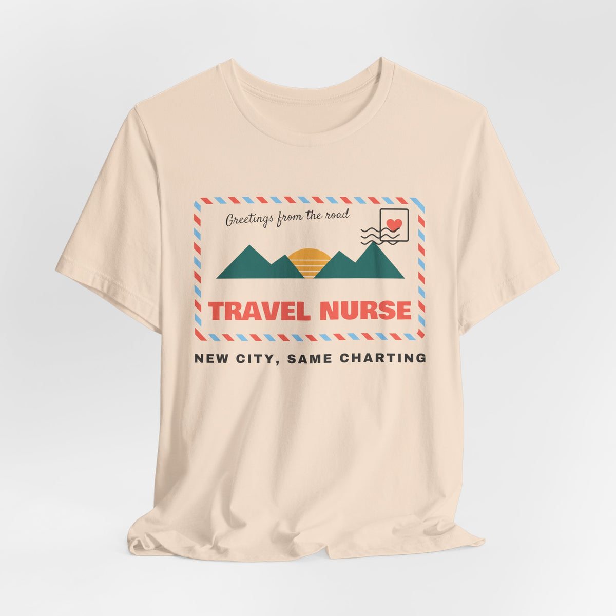 Travel Nurse Retro Postcard Tee