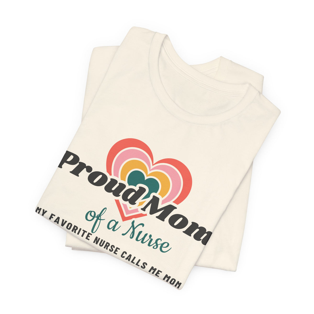 Proud Mom of a Nurse Retro Hearts Tee