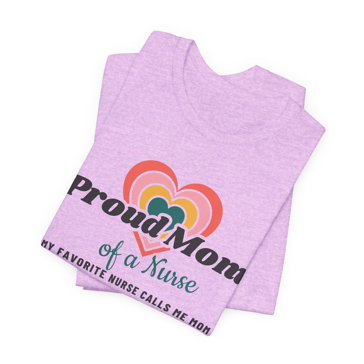 Proud Mom of a Nurse Retro Hearts Tee