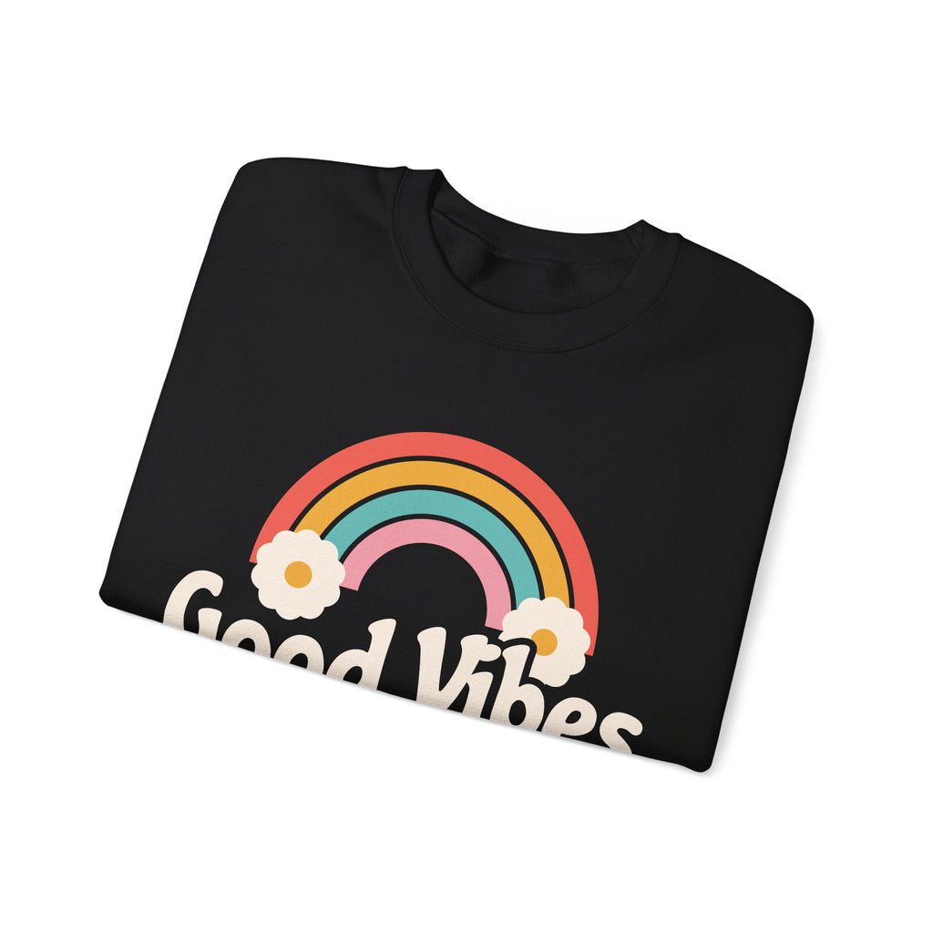 Good Vibes and Vital Signs Retro Nurse Crewneck Sweatshirt