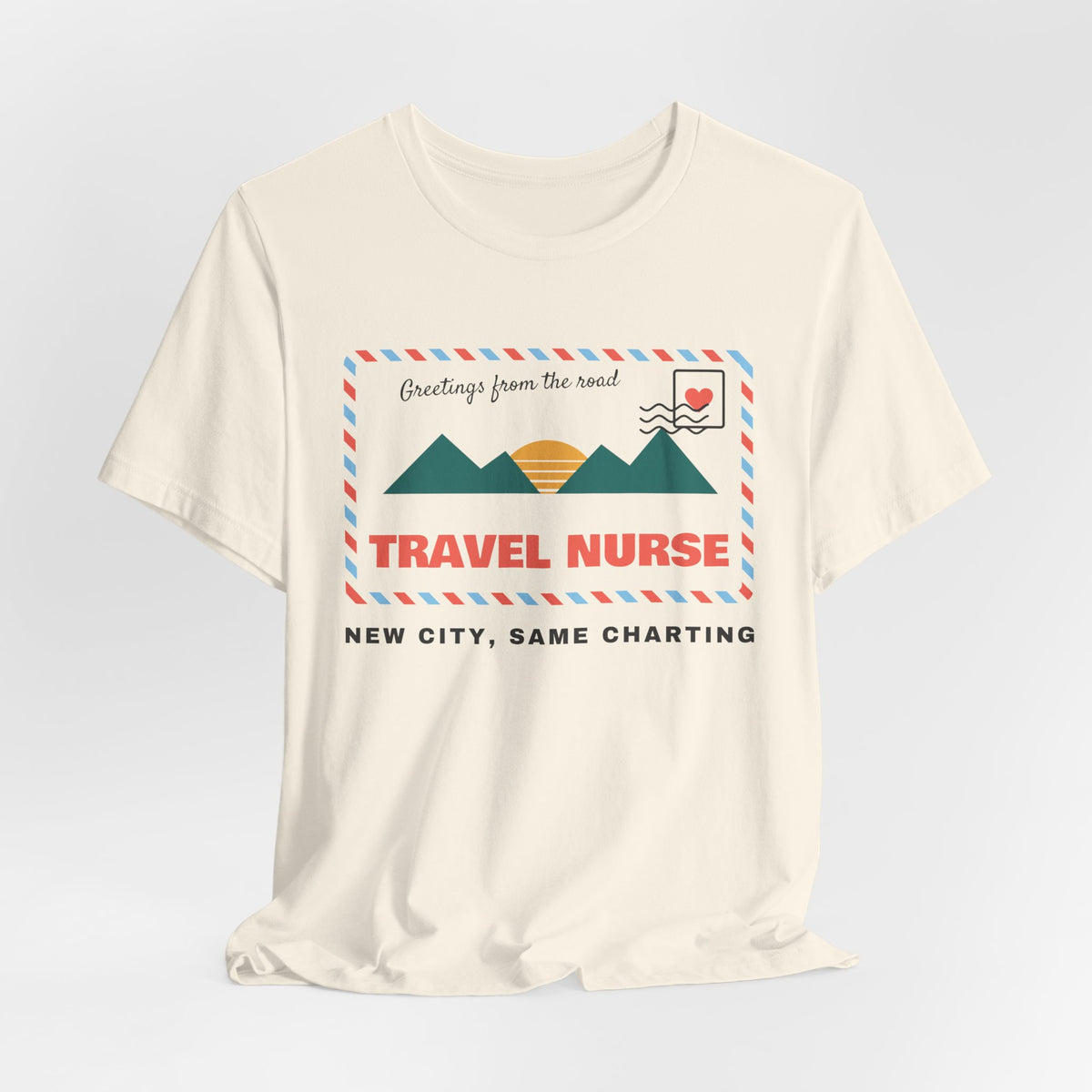 Travel Nurse Retro Postcard Tee