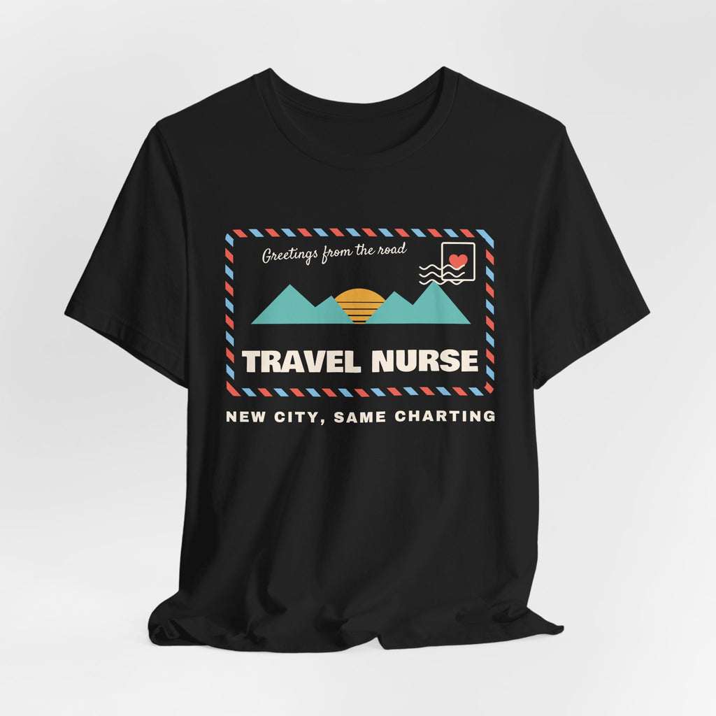 Travel Nurse Retro Postcard Tee
