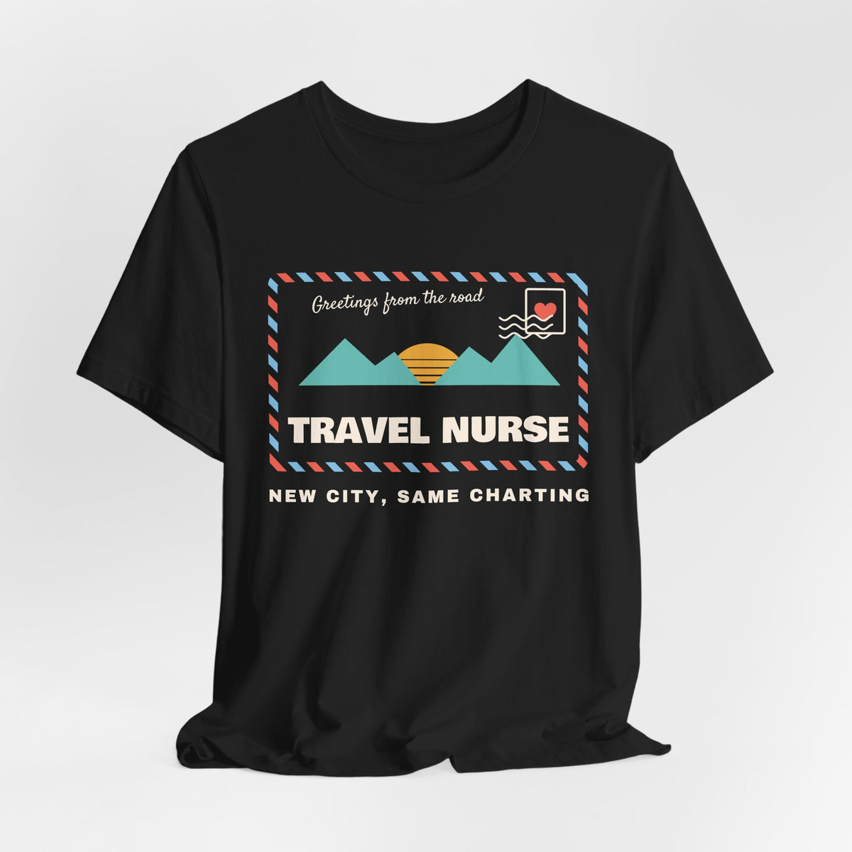Travel Nurse Retro Postcard Tee