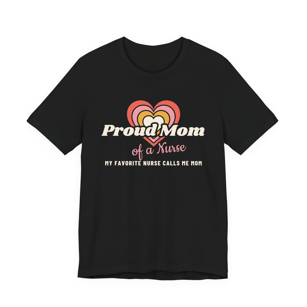 Proud Mom of a Nurse Retro Hearts Tee