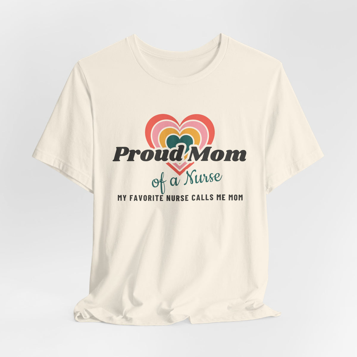 Proud Mom of a Nurse Retro Hearts Tee