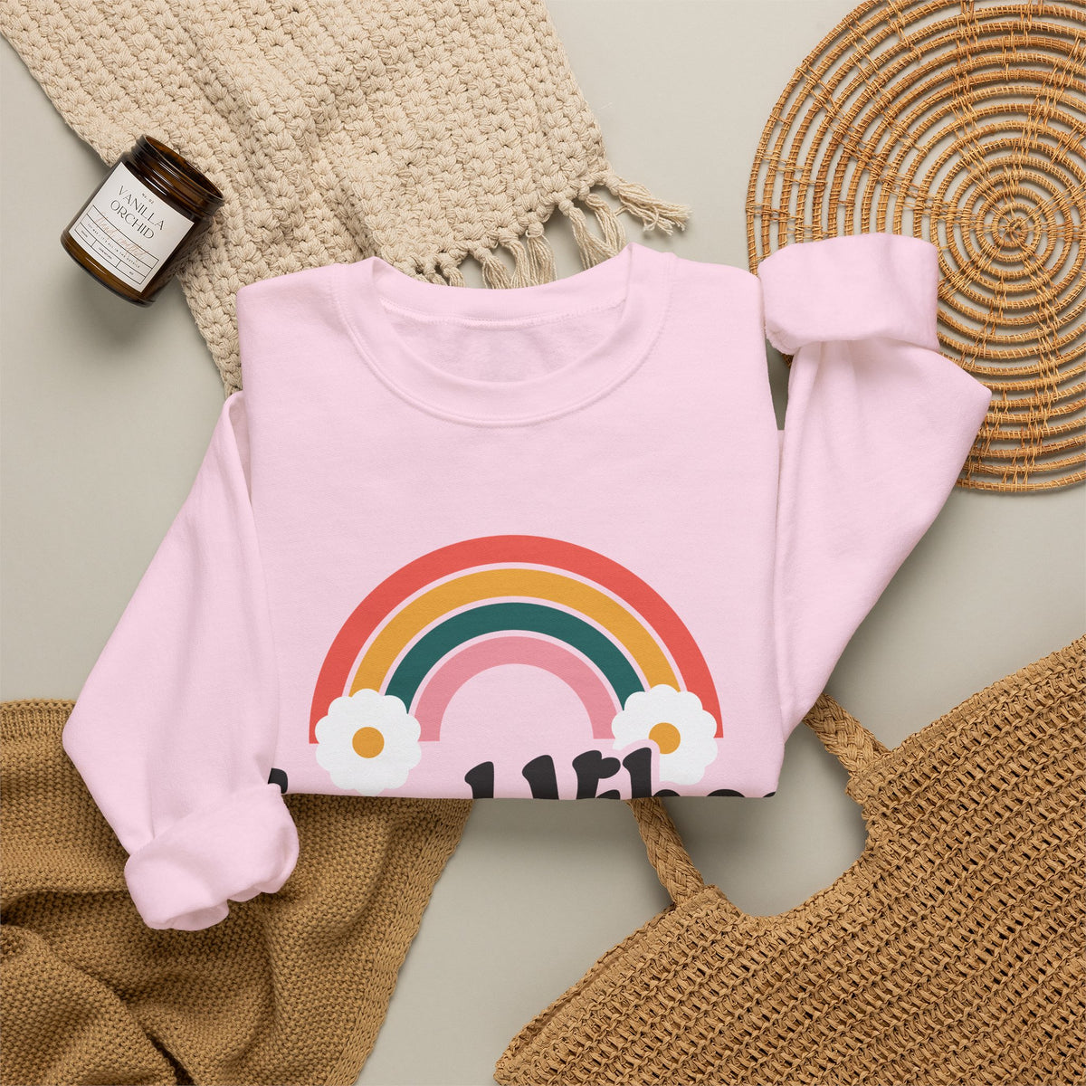 Good Vibes and Vital Signs Retro Nurse Crewneck Sweatshirt