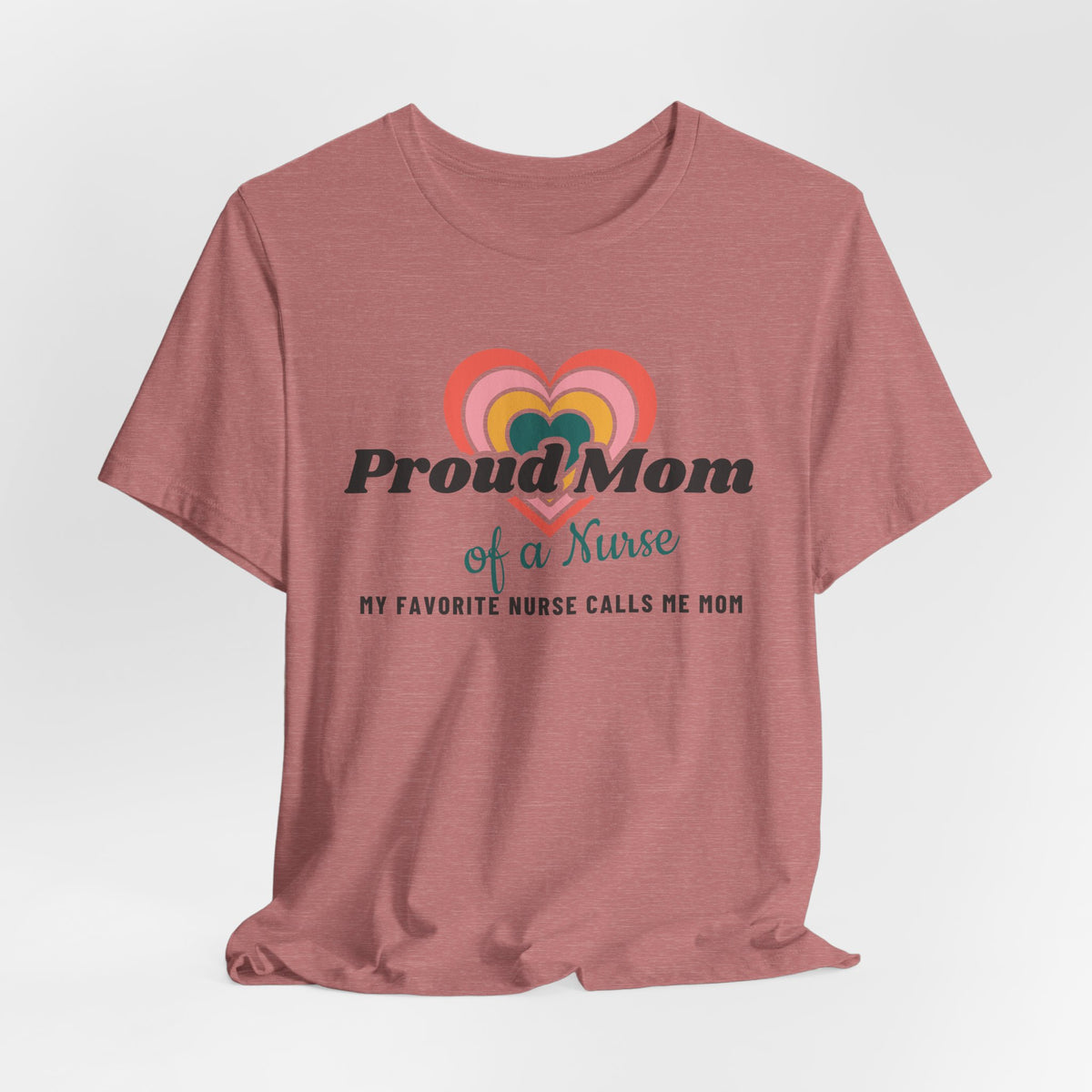Proud Mom of a Nurse Retro Hearts Tee