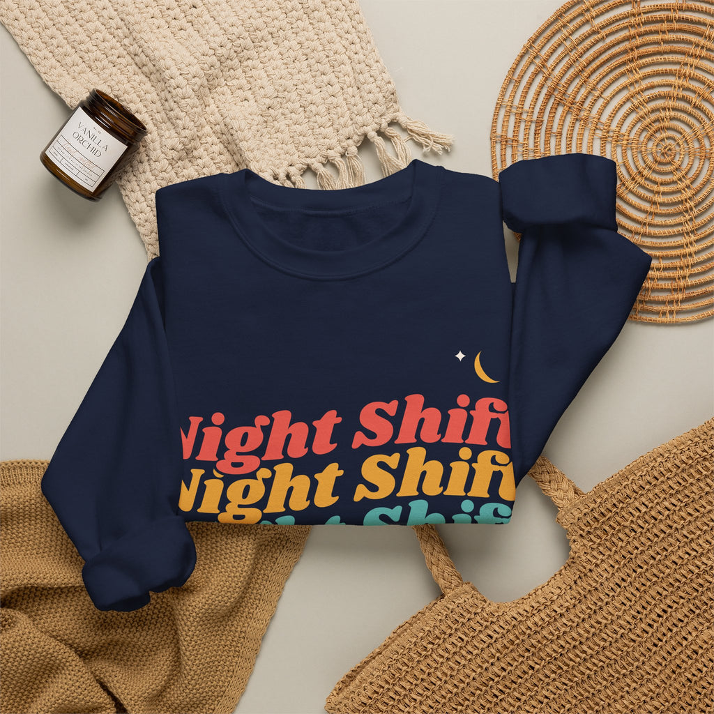 Night Shift Nurse Retro Crewneck Sweatshirt